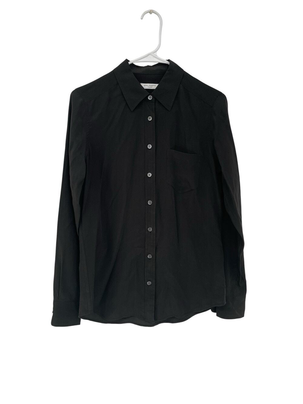 Equipment Brett Silk Blouse Button Down Long Sleeve Black Size XS